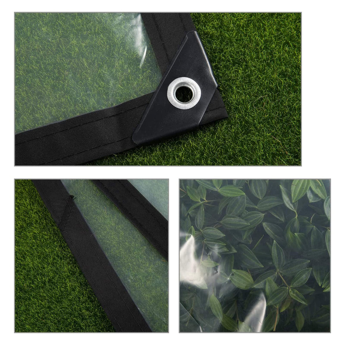 Heavy Duty Waterproof Clear 3x3ft Poly Tarp with Grommets B7886