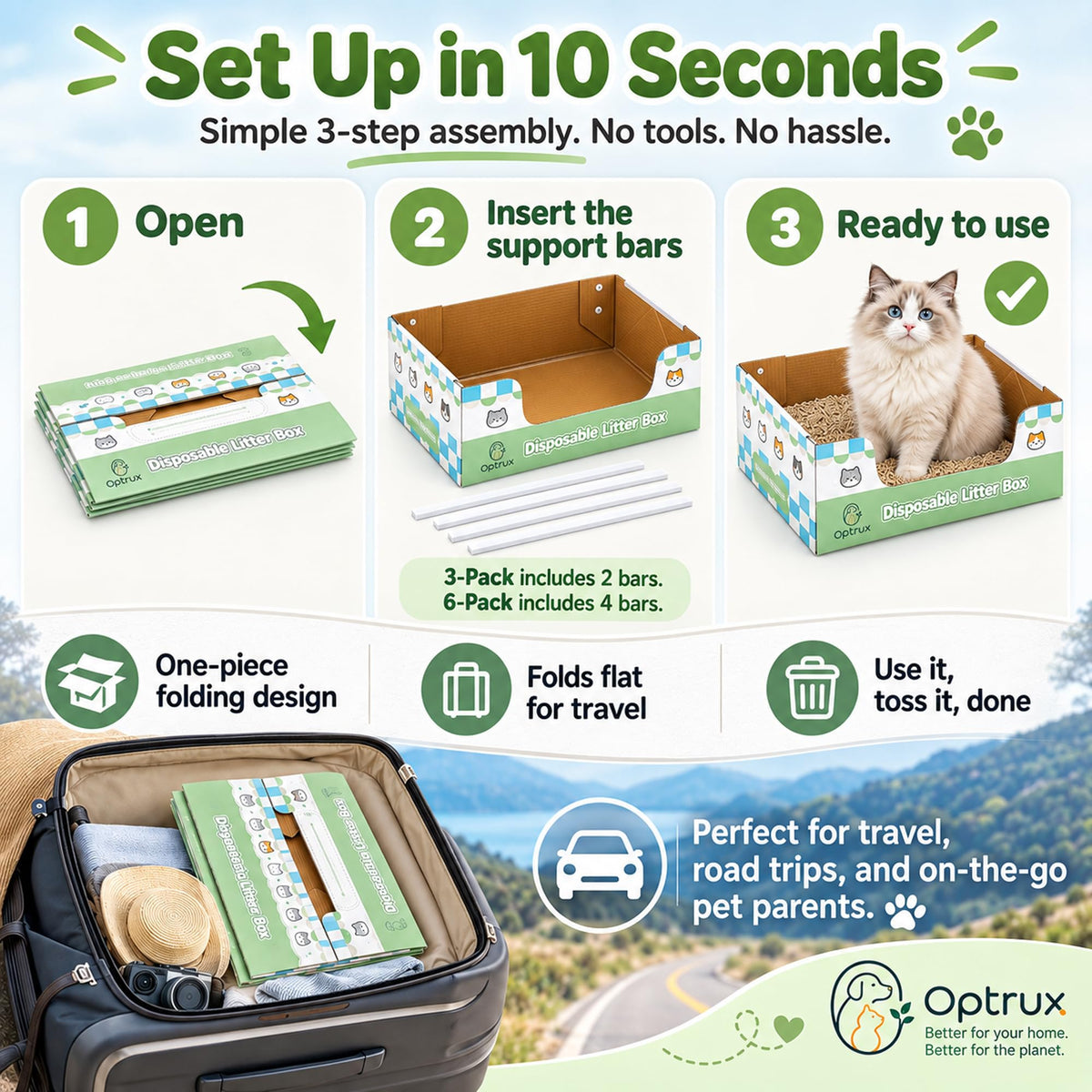 6-Pack Disposable Litter Box V524635