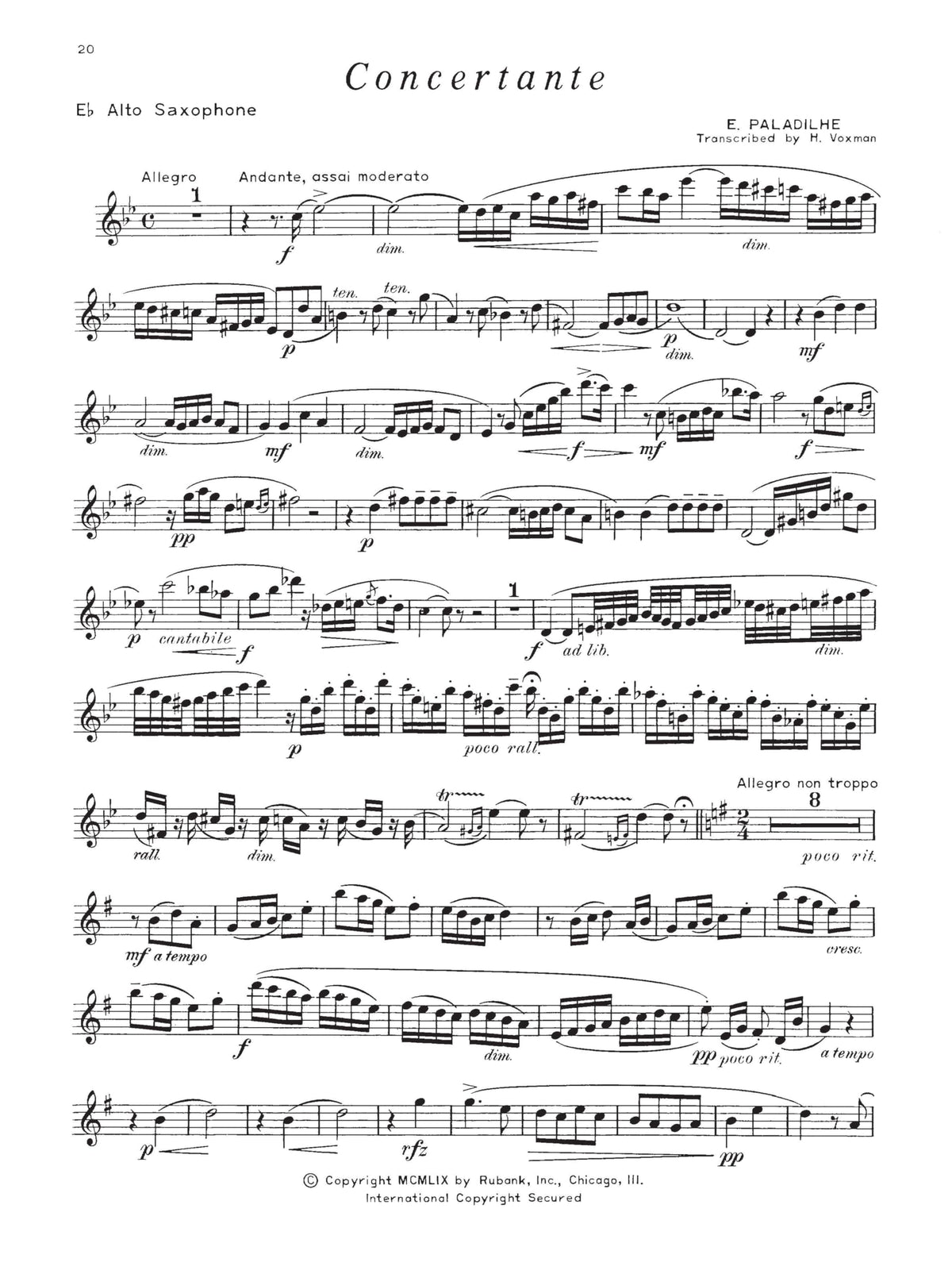 Alto Saxophone Songbook and Sheet Music Q8442