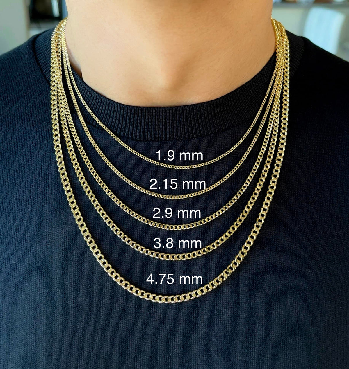 14K Gold Cuban Link Chain Necklace with Lobster Clasp C409262