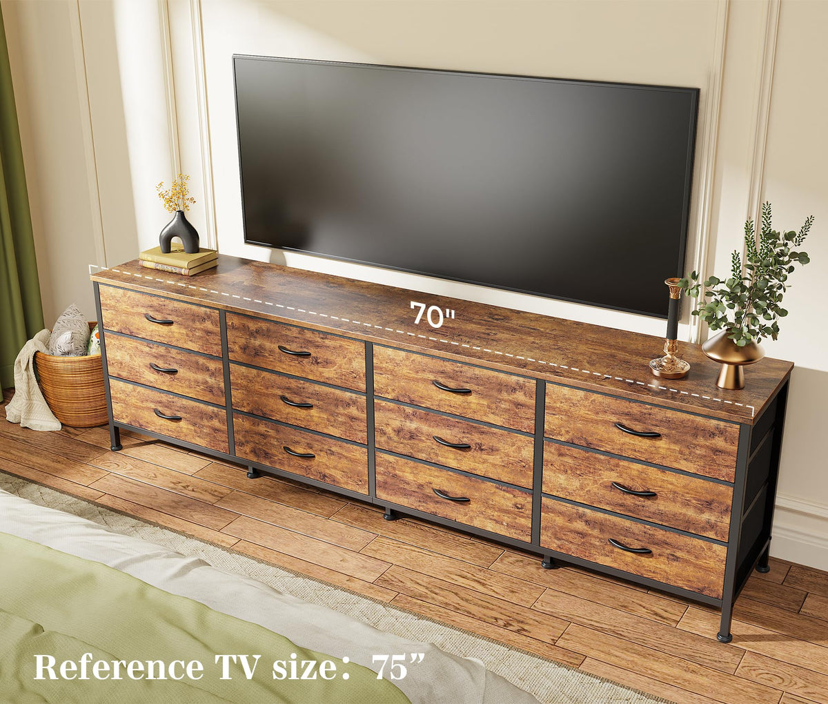 70 Inch 12 Fabric Drawer Dresser U66677