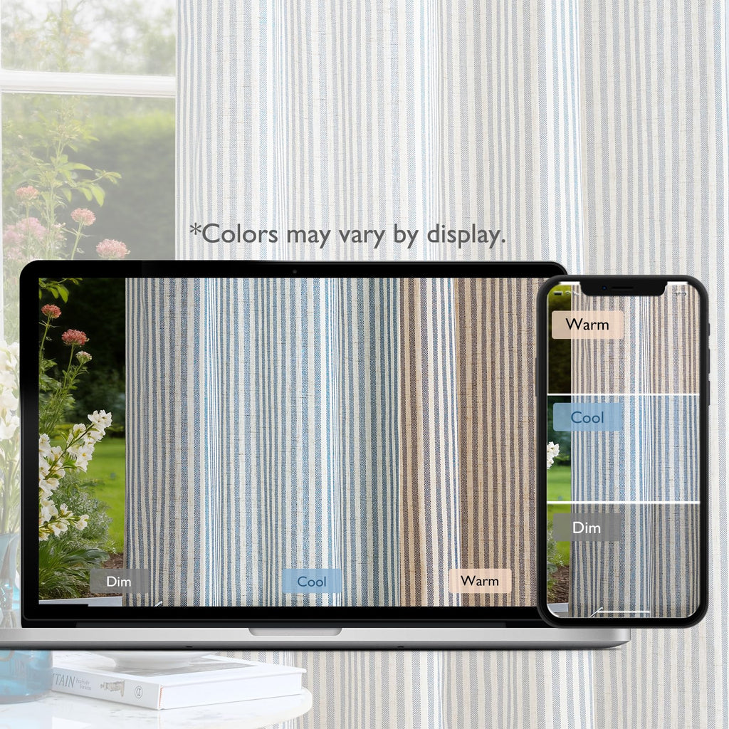 Linen Striped Curtains L379