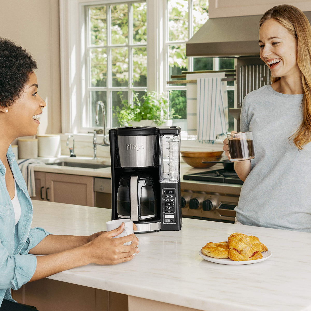 12-Cup Programmable Coffee Maker with 60 oz. Water Reservoir, Black/Stainless Steel B440