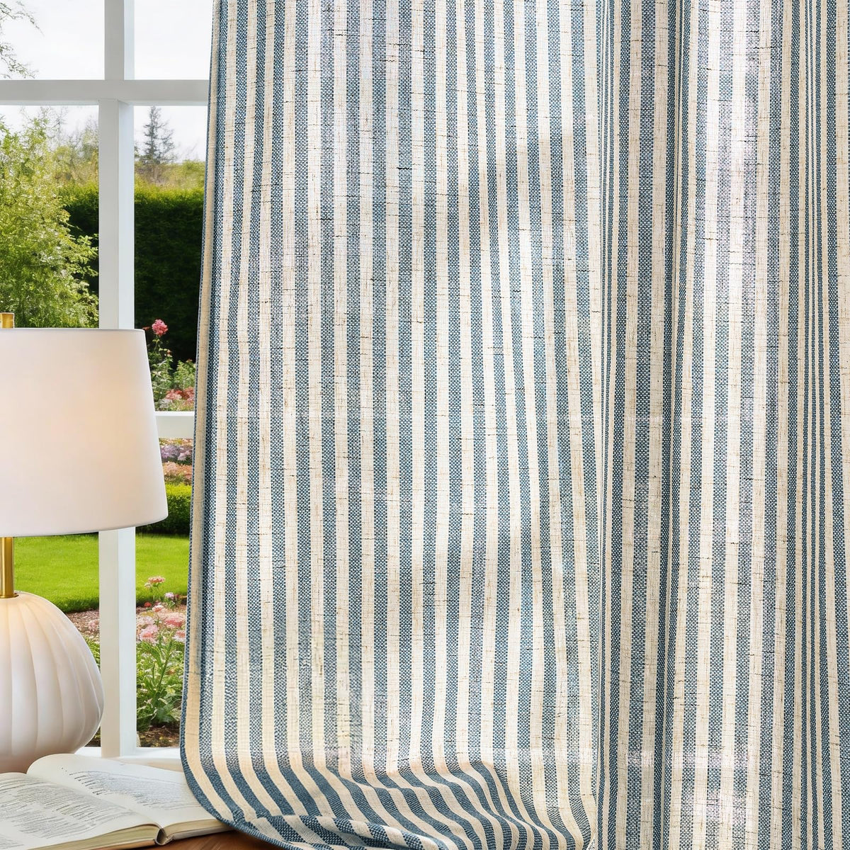Linen Striped Curtains L379