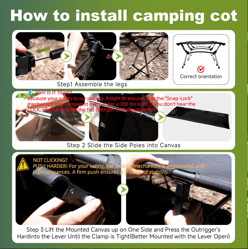 Lightweight Foldable Camping Cot 300 lbs Capacity V850690