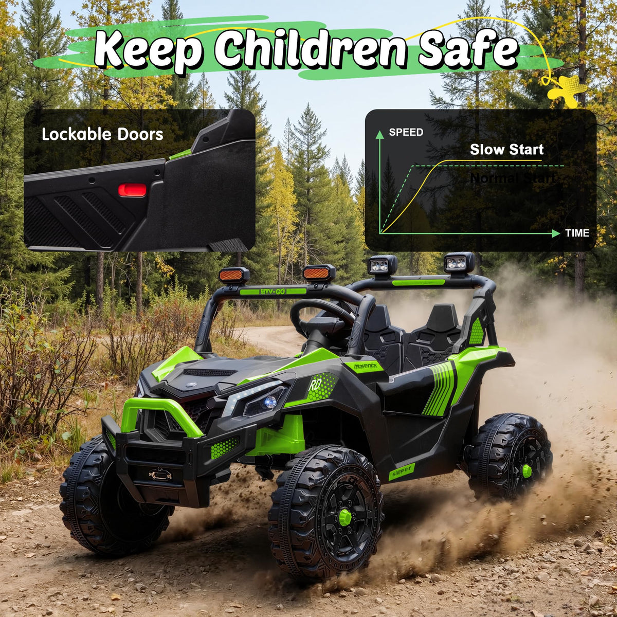 24V 2 Seater Ride on UTV with Remote Control A2040