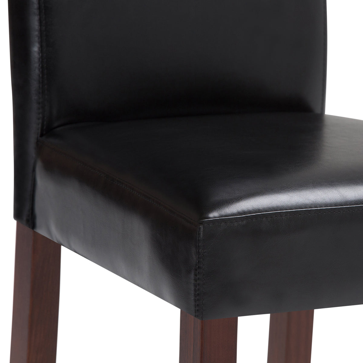 Black Vegan Leather Dining Chairs Set of 2 Q726