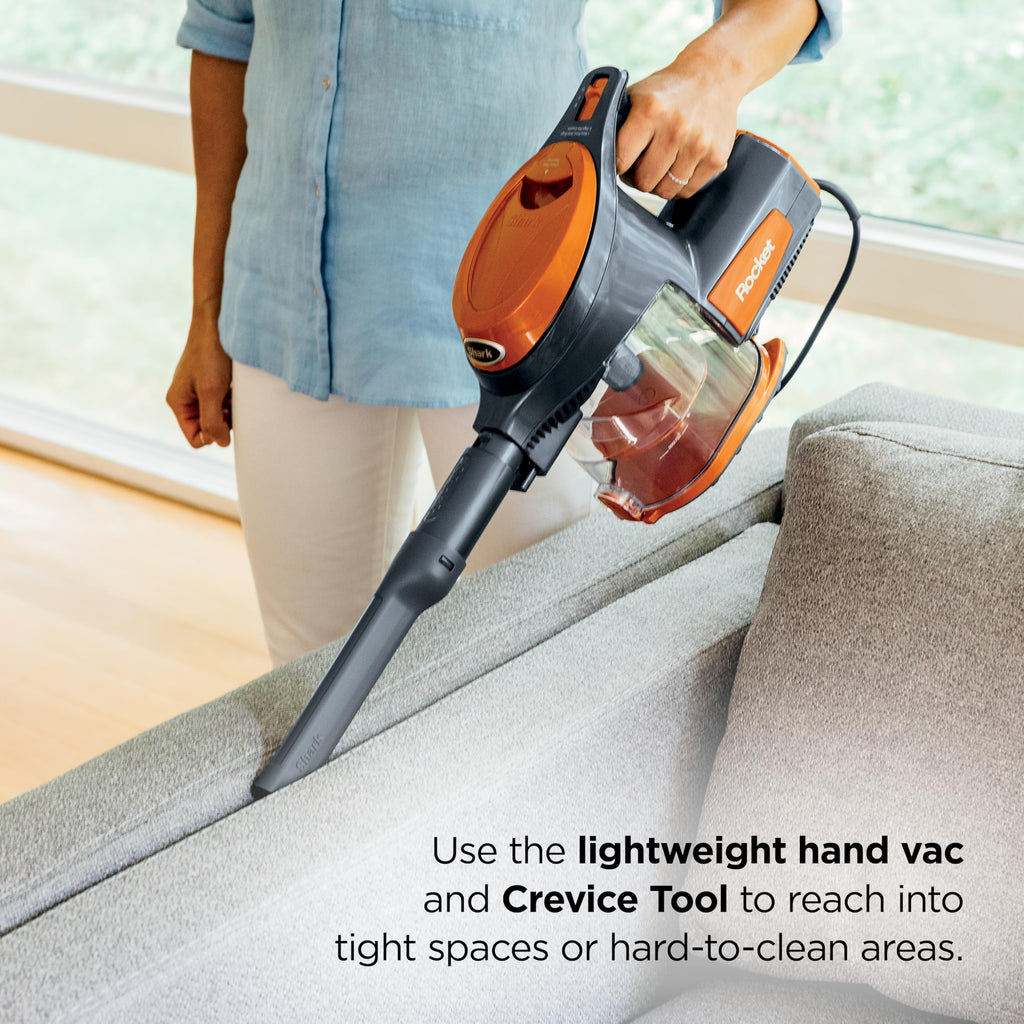 Corded Stick Vacuum with Crevice Tool, Pet Multi-Tool & Precision Duster, Orange V843