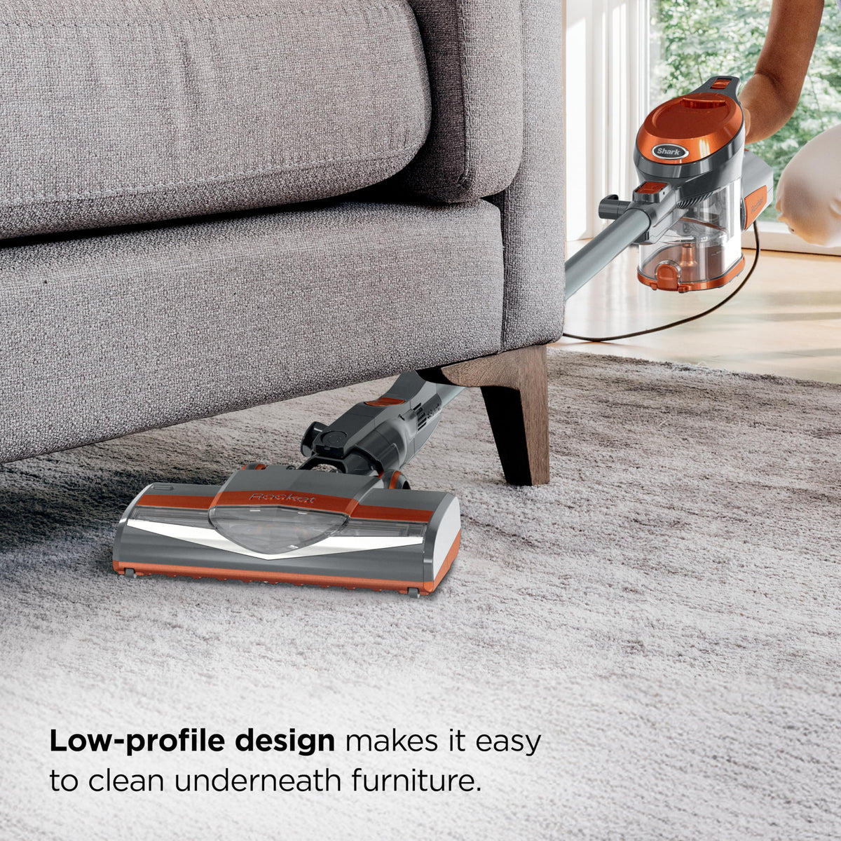 Corded Stick Vacuum with Crevice Tool, Pet Multi-Tool & Precision Duster, Orange V843